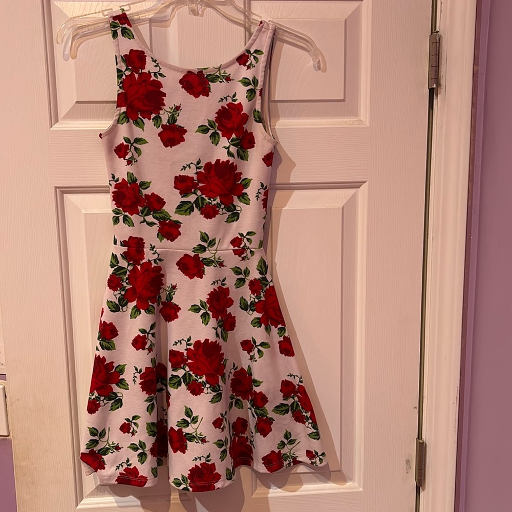 Divided h&m floral rose skater dress (size 2)
